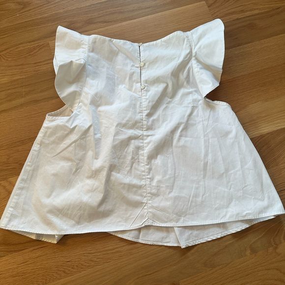 Zara White Ruffle Blouse - Picture 2 of 5